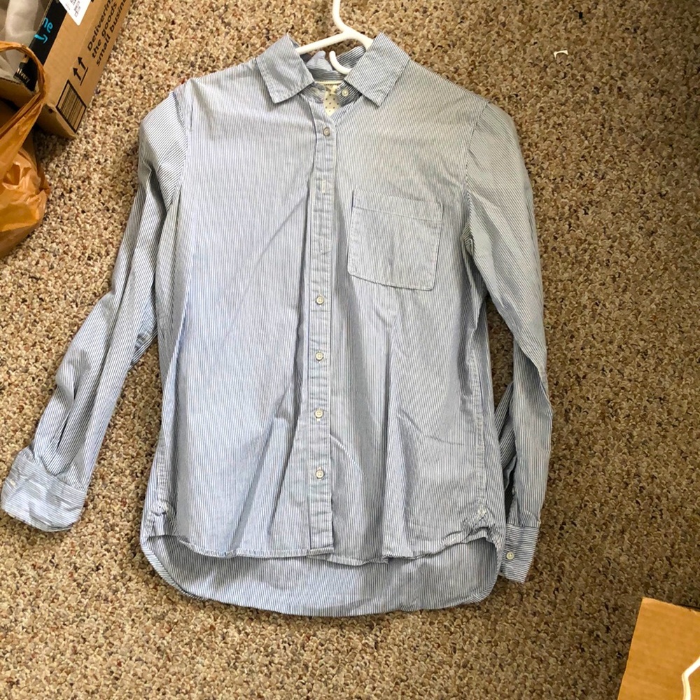 Blue and white striped dress shirt from Aeropostale